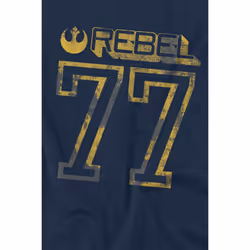 Star Wars Mens Rebel 77 T-Shirt - 3XL, Navy