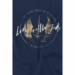 Star Wars Mens Long Live The Jedi Obi Wan Kenobi T-Shirt - 3XL, Navy