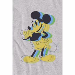 Disney Mens Trippy Mickey Mouse T-Shirt - L, Sport Heather