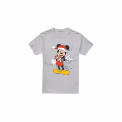 Disney Mens Mickey Mouse Christmas Lights T-Shirt - XL, Sport Heather