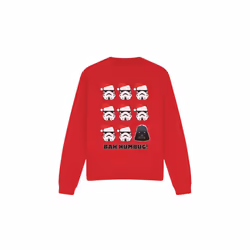 Star Wars Unisex Adult Bah Humbug Stormtrooper Darth Vader Sweatshirt - XXL, Red