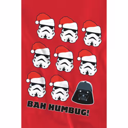 Star Wars Unisex Adult Bah Humbug Stormtrooper Darth Vader Sweatshirt - XXL, Red
