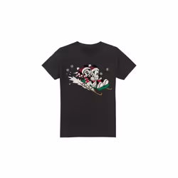 Disney Mens Sledding For Christmas Mickey & Minnie Mouse T-Shirt - XXL, Black