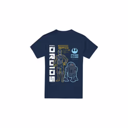 Star Wars Mens Rebel Droids T-Shirt - 3XL, Navy