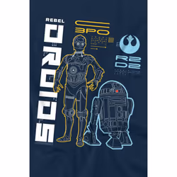 Star Wars Mens Rebel Droids T-Shirt - 3XL, Navy