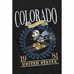 Disney Mens Colorado Ski Mickey Mouse T-Shirt - XL, Black