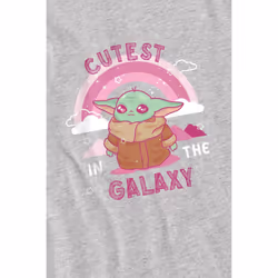 Star Wars: The Mandalorian Mens Cutest In The Galaxy Grogu T-Shirt - 3XL, Sport Heather