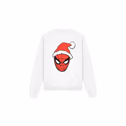Spider-Man Unisex Adult Santa Hat Sweatshirt - XL, White