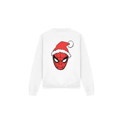 Spider-Man Unisex Adult Santa Hat Sweatshirt - XL, White