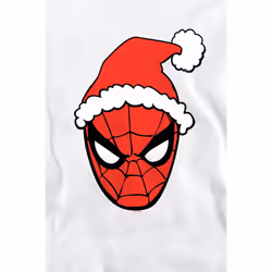 Spider-Man Unisex Adult Santa Hat Sweatshirt - XL, White