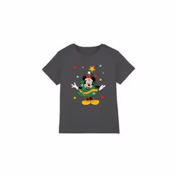 Disney Childrens/Kids Mickey Mouse Christmas Tree T-Shirt - 9-10 Years, Charcoal