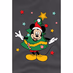 Disney Childrens/Kids Mickey Mouse Christmas Tree T-Shirt - 9-10 Years, Charcoal