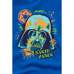 Star Wars Mens 90s Darth Vader T-Shirt - 3XL, Royal Blue