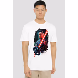 Star Wars Mens Obi Wan Kenobi Reva Painted T-Shirt - 3XL, White