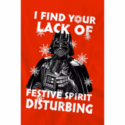 Star Wars Childrens/Kids Lack Of Spirit Darth Vader Christmas T-Shirt - 7-8 Years, Red