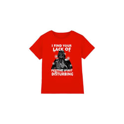 Star Wars Childrens/Kids Lack Of Spirit Darth Vader Christmas T-Shirt - 12-13 Years, Red