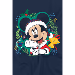 Disney Childrens/Kids Mickey Mouse Wreath Christmas T-Shirt - 3-4 Years, Navy