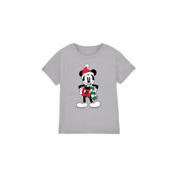 Disney Childrens/Kids Mickey Mouse Tartan Christmas T-Shirt - 5-6 Years, Sport Heather
