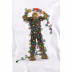 Star Wars Unisex Adult Chewbacca Fairy Lights Christmas Sweatshirt - XXL, White