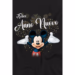 Disney Childrens/Kids Italian Mickey Mouse Fireworks New Year T-Shirt - 9-10 Years, Black