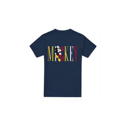 Disney Mens Mickey Mouse Multicolour Name T-Shirt - XXL, Navy