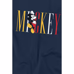 Disney Mens Mickey Mouse Multicolour Name T-Shirt - L, Navy