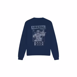 Spider-Man Unisex Adult Amazing Dad Mono Fathers Day Sweatshirt - L, Navy