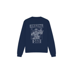 Spider-Man Unisex Adult Amazing Dad Mono Fathers Day Sweatshirt - L, Navy