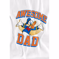 Disney Mens Awesome Dad Donald Duck T-Shirt - L, White