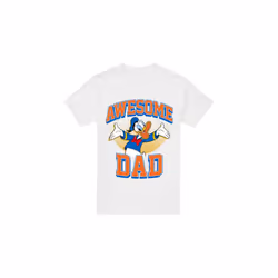 Disney Mens Awesome Dad Donald Duck T-Shirt - XL, White