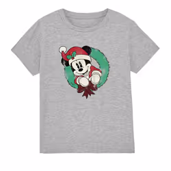 Disney Childrens/Kids Mickey Mouse Vintage Wreath Christmas T-Shirt - 3-4 Years, Sport Heather
