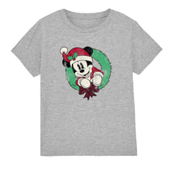 Disney Childrens/Kids Mickey Mouse Vintage Wreath Christmas T-Shirt - 3-4 Years, Sport Heather