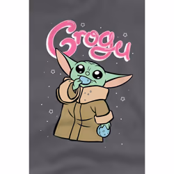 Star Wars: The Mandalorian Mens Grogu Bubble T-Shirt - XXL, Charcoal