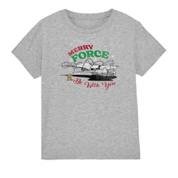 Star Wars: The Mandalorian Childrens/Kids Merry Force Be With You Grogu T-Shirt - 12-13 Years, Sport Heather