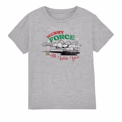 Star Wars: The Mandalorian Childrens/Kids Merry Force Be With You Grogu T-Shirt - 7-8 Years, Sport Heather