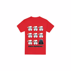 Star Wars Mens Bah Humbug Stormtrooper Darth Vader T-Shirt - 3XL, Red