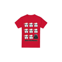 Star Wars Mens Bah Humbug Stormtrooper Darth Vader T-Shirt - 3XL, Red
