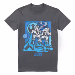Star Wars Mens Papercut R2-D2 T-Shirt - 3XL, Charcoal