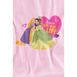 Disney Princess Childrens/Kids Friends Are For Life Valentine's Day T-Shirt - 7-8 Years, Pink