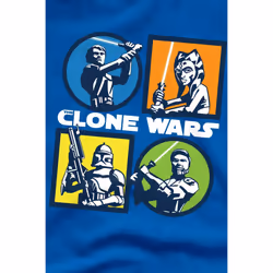 Star Wars Mens Clone Wars Grid T-Shirt - S, Royal Blue