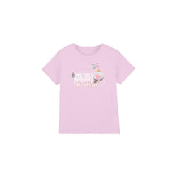 Disney Princess Childrens/Kids Merry, Bright And Beautiful Christmas T-Shirt - 7-8 Years, Pink
