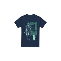 Star Wars: The Mandalorian Mens No. 1 Dad Mando T-Shirt - M, Navy