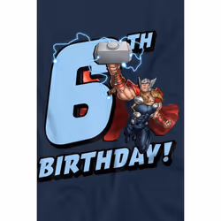 Thor Childrens/Kids 6th Birthday T-Shirt - 7-8 Years, Navy