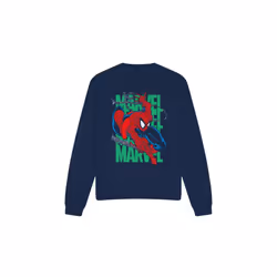 Spider-Man Unisex Adult Wall Crawling Sweatshirt - S, Navy