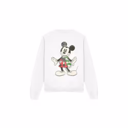 Disney Unisex Adult Mickey Mouse Retro Scarf Christmas Sweatshirt - XL, White