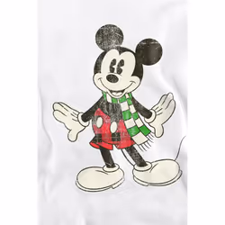 Disney Unisex Adult Mickey Mouse Retro Scarf Christmas Sweatshirt - S, White