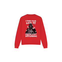 Star Wars Unisex Adult Lack Of Spirit Darth Vader Christmas Sweatshirt - XXL, Red