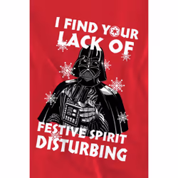 Star Wars Unisex Adult Lack Of Spirit Darth Vader Christmas Sweatshirt - XXL, Red