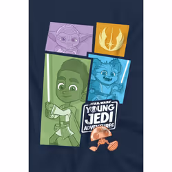 Star Wars Mens Young Jedi Adventure Blocks T-Shirt - L, Navy