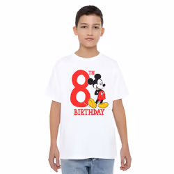 Disney Childrens/Kids Mickey Mouse 8th Birthday T-Shirt - 12-13 Years, White